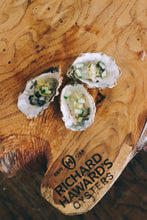 Load image into Gallery viewer, Cucumber and pickled ginger small rock oysters.
