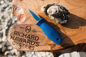 Oyster knife. Mersea oysters. Mail order oysters. 
