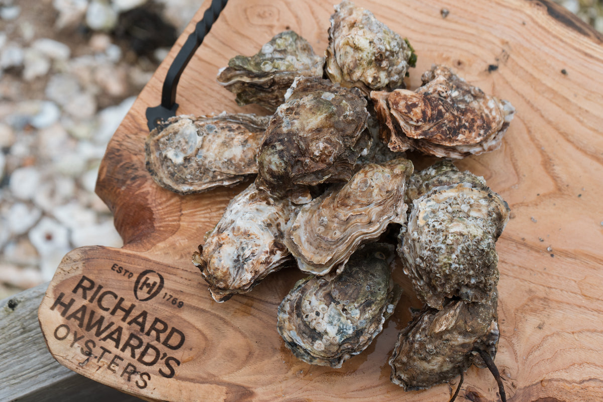 12 medium gigas. Oysters in london. Borough Market. 