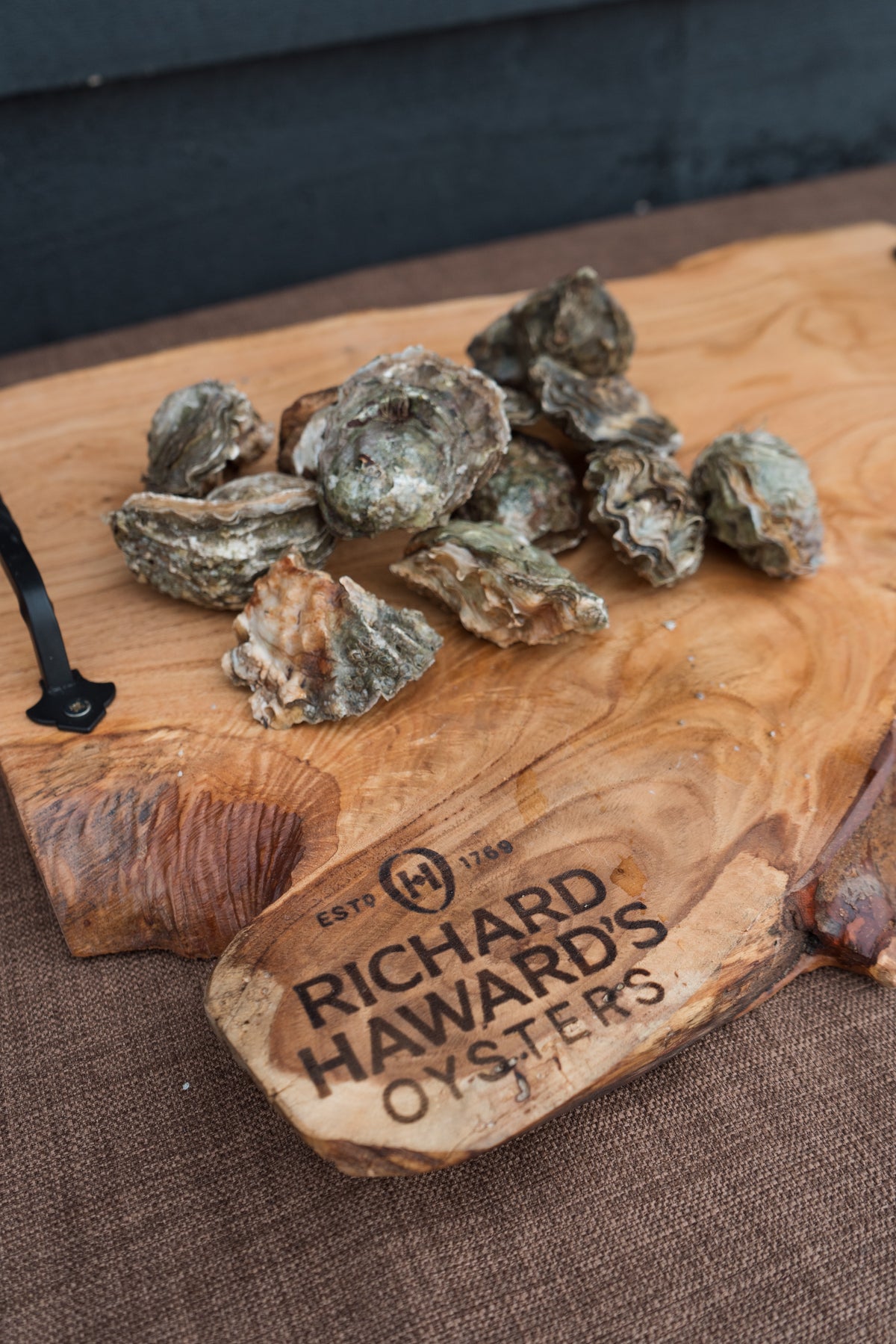 12 rock oysters. Oysters from Mersea Island. Essex. 