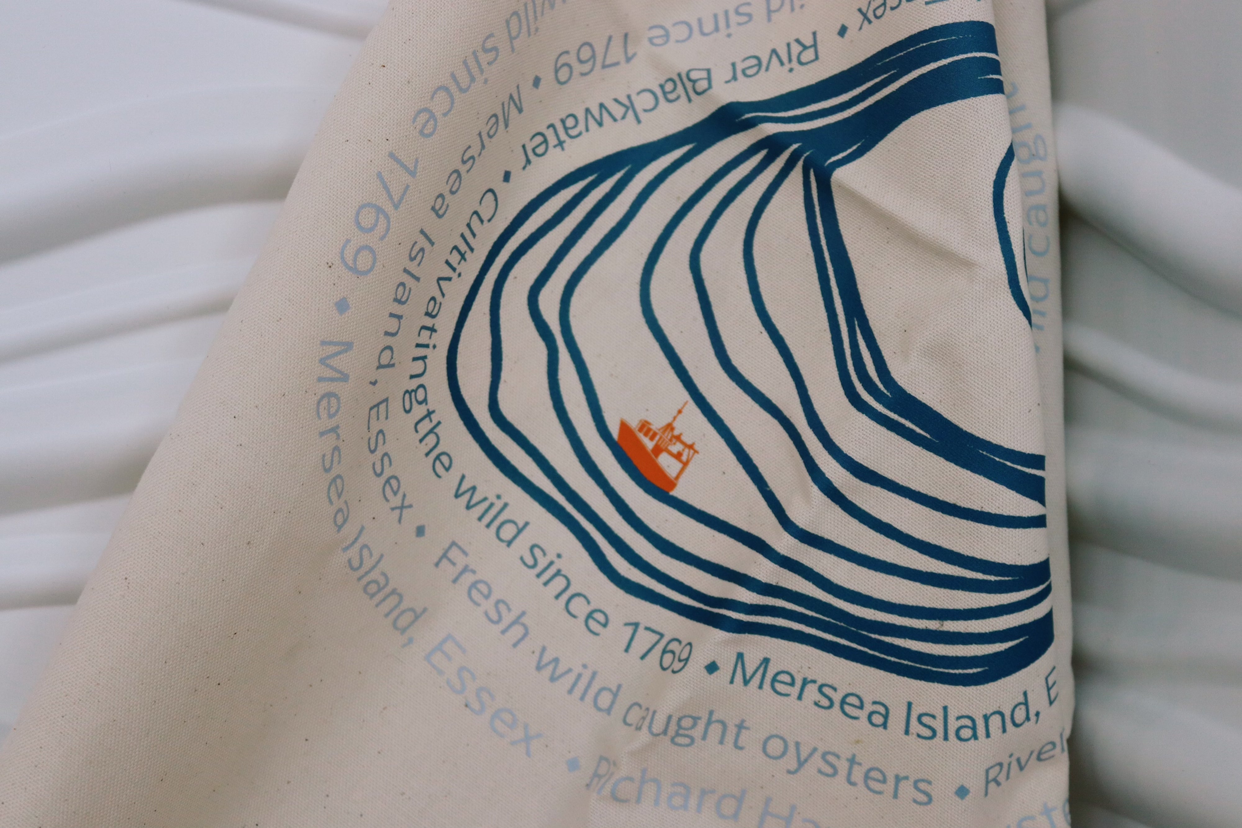 Natural Mothershucker tea towel. Oyster sucking towel. 