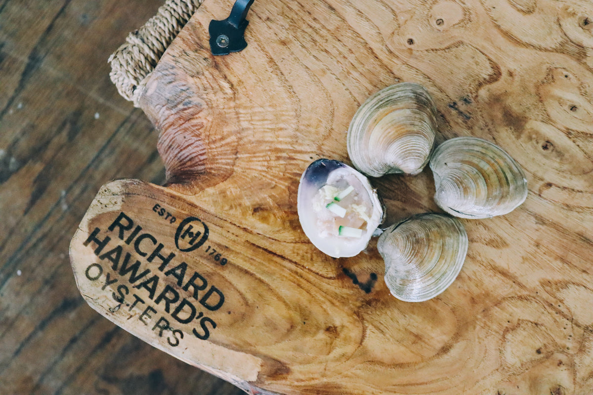 Small cherrystone clams. Mersea clams. 