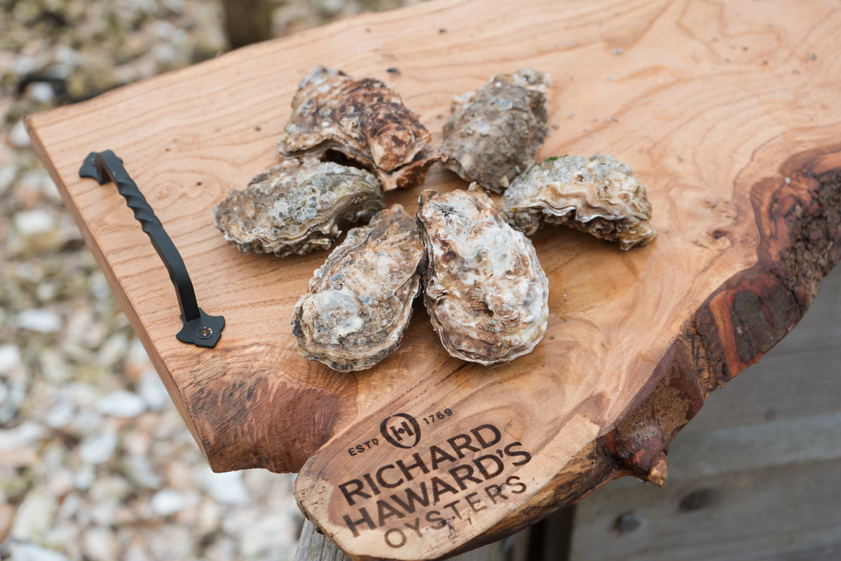 6 medium oysters. Mersea oysters. 