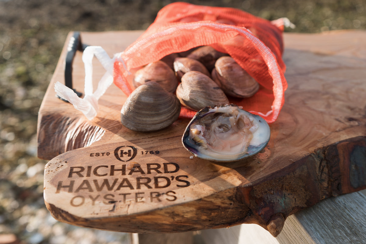 Clams. Mersea clams. West Mersea