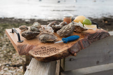 Load image into Gallery viewer, Native oysters with shucking knife. 